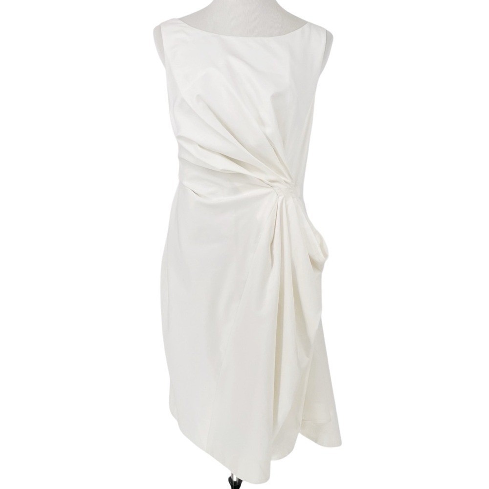 Les Hommes Femme Ivory Draped Knot Waist Dress Size 10 - 12 Minimalist Designer